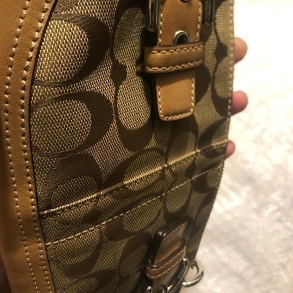 Coach 5107 vintage Y2K soho Hamptons signature brown and khaki mini bag baguette - Picture 3 of 10